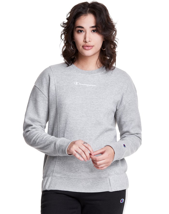 Champion Sweatshirt Dames - Grijs - Fleece Crew ( 057286-BTR )